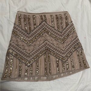 Anthropologie Embellished Mini Skirt